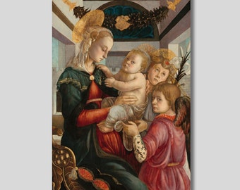 Botticelli Madonna and Child Canvas Art Print: Renaissance Religious Painting