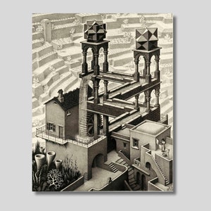 Escher Waterfall - Etsy