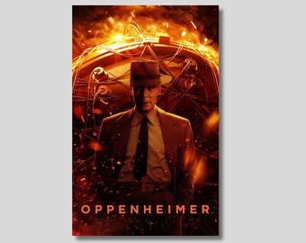 Oppenheimer Wall Art, Christopher Nolan's 'Oppenheimer' Film Poster, Oppenheimer by Nolan Canvas Wall Art, Room Decor, Movie Poster for Gift