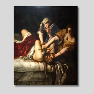 Judith Slaying Holofernes Canvas Art: Artemisia Gentileschi Baroque Painting