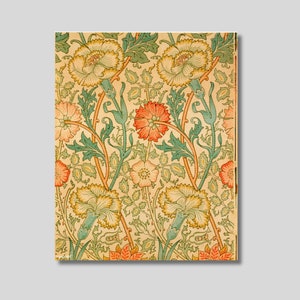William Morris Pink and Rose Floral Canvas Art: Vintage Flower Pattern