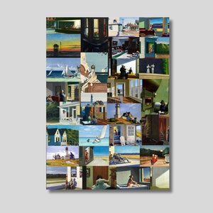 Edward Hopper Collage Canvas Art Print: Modern American Realism
