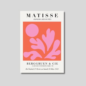 Cartel de plantas de Henri Matisse, Papiers Découpés, Arte de pared de Matisse, Cartel de flores, Exposición del museo, Decoración de moda, Arte rosa, Idea de regalo