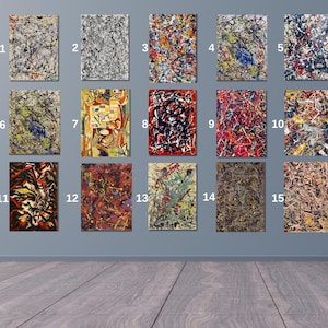 Set of 3 Custom Jackson Pollock Canvas Wall Art, Abstract Print, Modern Reproduction Print, Pollock Convergence, Trendy Decor,Gift idea