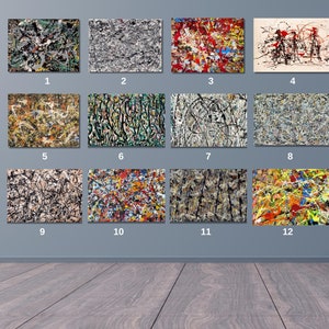 Juego de 3 lienzos de arte de pared de Jackson Pollock, arte de pared abstracto, arte moderno, decoración de sala de estar, decoración de pared de moda, opción de elegir 3 de