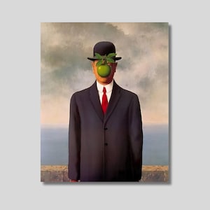 René Magritte The Son of a Man (1964), Rene Magritte canvas muurkunst, Rene Magritte poster The Son of a Man poster surrealisme Home decor kunst