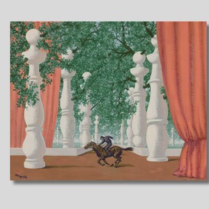 Rene Magritte The Lost Jockey Canvas Wall Art, Rene Magritte Artwork, Arte surrealista, Cartaz de exposição de galeria de tela, Presente para amantes da arte