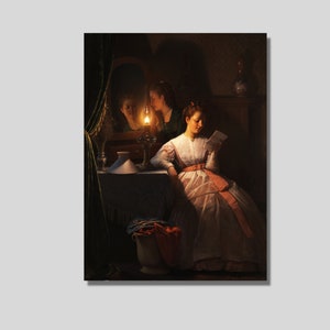 A Carta de Amor de Petrus van Schendel - Arte em Tela para Parede, Arte Romântica, Momentos de Ternura do Amor, Impressão de Amor, Arte Vintage, Presente para Amantes