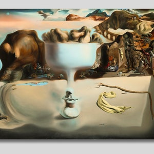 Salvador Dali &#39;Apparition&#39; Canvas Wall Art: Surrealist Exhibition Poster