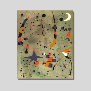 Joan Miro Acrobatic Dancers Canvas Print: Abstract Art Poster