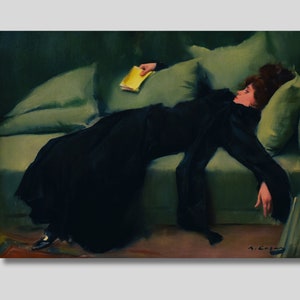 Ramon Casas Print: Decadent Young Woman After Dance, Female Art