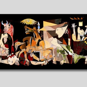 ゲルニカ キャンバス、パブロ ピカソ ゲルニカ 絵画プリント、ゲルニカ ウォールアート、ゲルニカ 複製、パブロ ピカソ ゲルニカ キャンバス、すぐに掛けられる