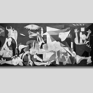 Tela Guernica, Stampa pittura Pablo Picasso Guernica, Guernica Wall Art, Guernica in bianco e nero, Tela Pablo Picasso la Guernica