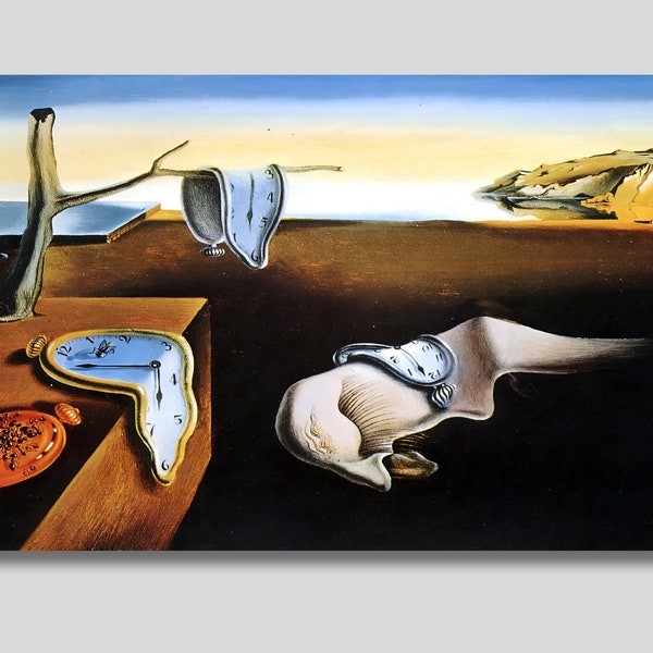 Salvador Dali The Persistence of Memory Leinwand 1931, Salvador Dali Leinwand-Wandkunst, Dali-Kunstdruck, Surrealismus-Kunst, Gifr für Kunstliebhaber