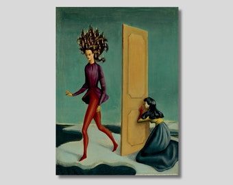 Affiche sur toile Two Women by Leonor Fini, art vintage Leonor Fini, peinture surréaliste, impression Leonor Fini, impression d'art de qualité archive, idée cadeau