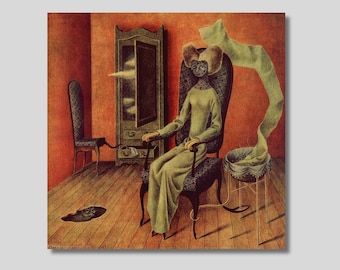 Canvastavla Remedios Varo: Mimicry, surrealistisk fantasikonst
