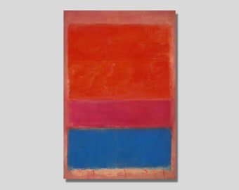 Mark Rothko Canvas Wall Art, Rothko Royal Red and Blue Painting, Rothko Reproduction, Abstract Canvas Print, Modern Minimal Art