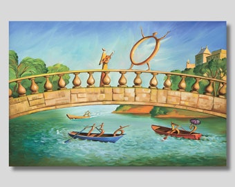 In The City Park by Kush Canvas Wall Art, Vladimir Kush Print Wall Art, Surreal Painting, Vladimir Kush Landscape Canvas, Ready to Hang