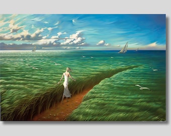 Infinity Trail by Vladimir Kush Canvas, Vladimir Kush Heaven Painting, Vladimir Kush Wall Art, Vladimir Kush Poster Print, Surrealism Art