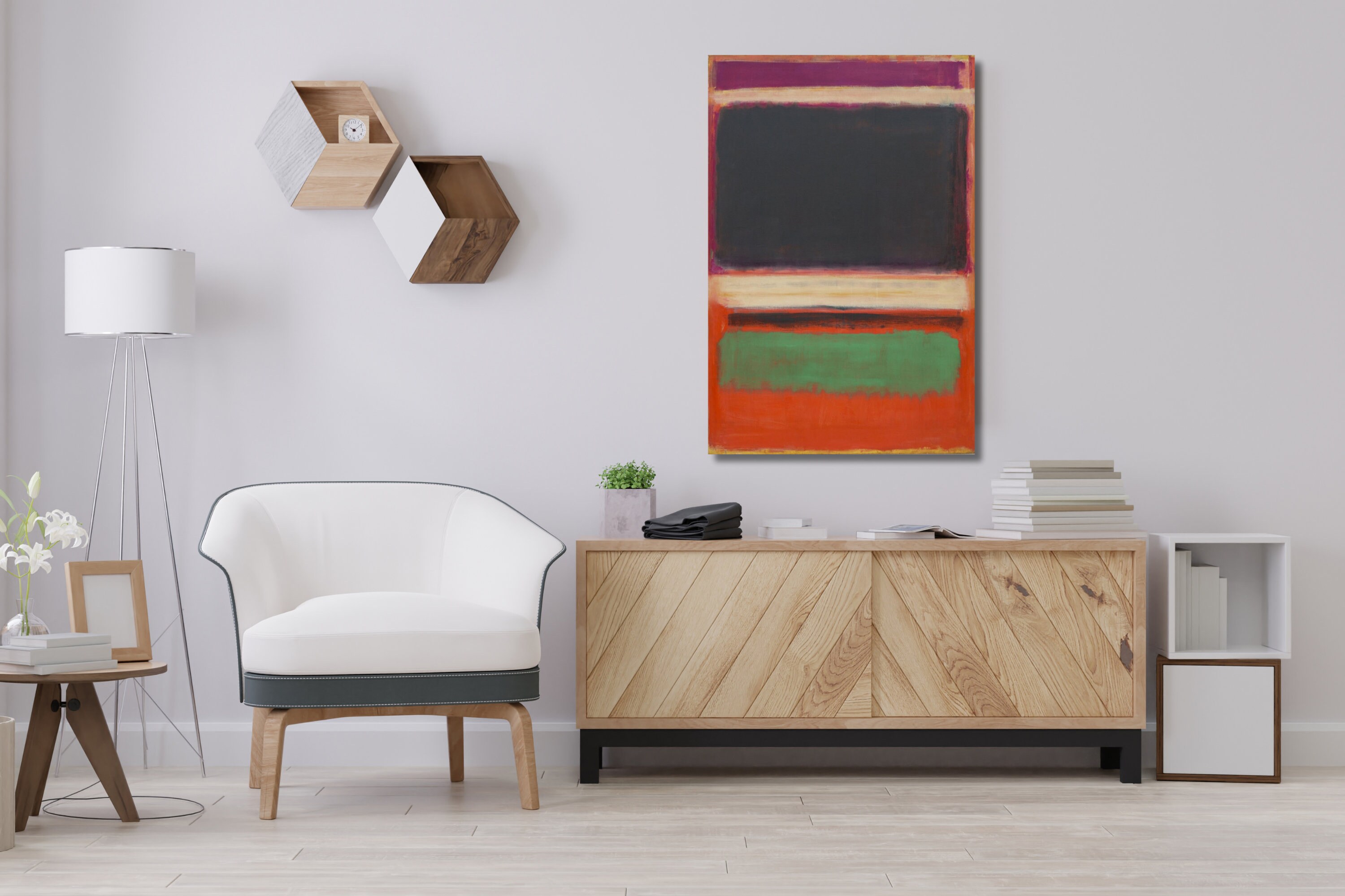 マーク・ロスコ抽象キャンバスアートプリント：No. 3/No. 13（マゼンタ