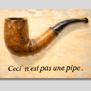Rene Magritte Inspired Ceci N’est Pas Une Pipe Canvas Wall Art, The Treachery of Images Adaptation, Modern Art, Trendy Art, Gift idea