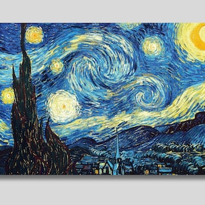 Starry Night Canvas Print: Van Gogh Famous Art, Trendy Decor