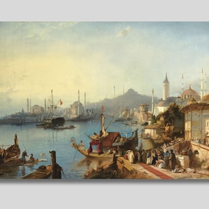 Ottoman Canvas Art: Sultan Abdulmecid Arrival at Nusretiye Mosque Print