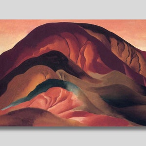 Georgia O&#39;Keeffe Rust Red Hills Canvas Art Print: Landscape Reproduction