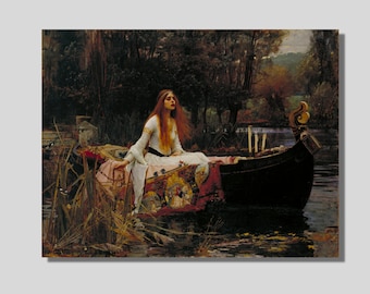 The Lady of Shalott Art Print by John William Waterhouse, John Waterhouse Canvas Wall Art, Pre-Raphaelite Art, Canvas Poster, Home Decor