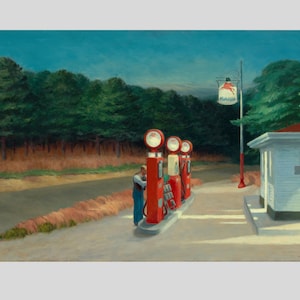 Edward Hopper Gas Canvas Art Print: American Realism