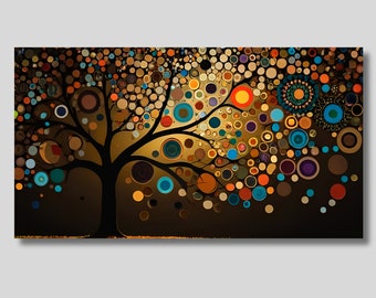 Drzewo Życia na płótnie: obraz Yggdrasil inspirowany Klimtem