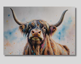 Highland Kuh Bild: Schottischer Stier, Bauernhaus Wanddeko