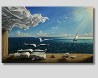 サルバドール・ダリ『鳥への本』キャンバスプリント：シュルレアリスム