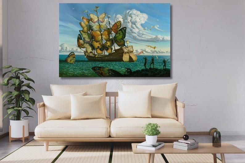 Salvador Dali Butterfly Ship, Surrealist Canvas Print, Iconic ...