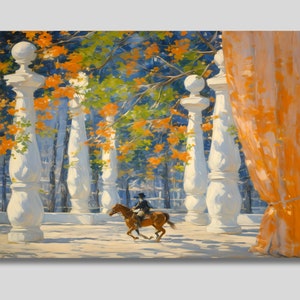 Rene Magritte Style: The Lost Jockey Surrealist Canvas Art