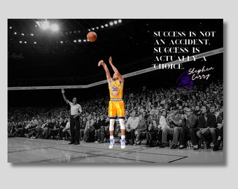 Stephan Curry Quote Canvas Wall Art, Stephan Curry Motivational Print, GS Warriors Wall Art, Basketball fan Gift, NBA Wall Art, GSW Poster