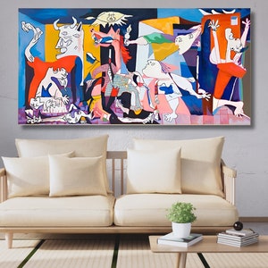 Guernica Canvas, Pablo Picasso Guernica Painting Print, Guernica Wall Art, Guernica colored, Pablo Picasso la Guernica Canvas, Ready to hang image 4