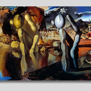 Salvador Dali Metamorphosis of Narcissus Canvas Poster, Salvador Dali Wall Art, Surrealism Art, Exhibition Poster, Fine Art, Gift idea