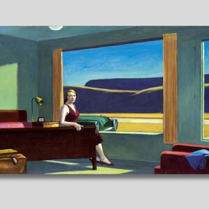 Edward Hopper Western Motel Canvas Wall Art, Realism Art, Modern Art, Exhibition Poster, Vintage Famous Art, American Art, Gift idea