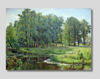 Ivan Shishkin Canvas Print, In the Park Canvas Gallery, Im Park Anagoria Reproduction Art Print, Ivan Shishkin Exhibition Artwork Art