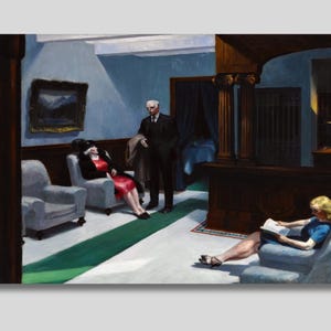 Edward Hopper Hotel Lobby Canvas Print: Realism American Art
