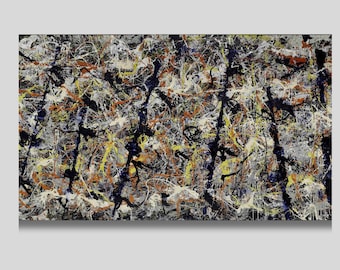 Jackson Pollock Blue Poles Canvas Wall Art, Abstract Print, Drip Technique Art, Modern Home Decor, Trendy Wall Decor, Gift idea
