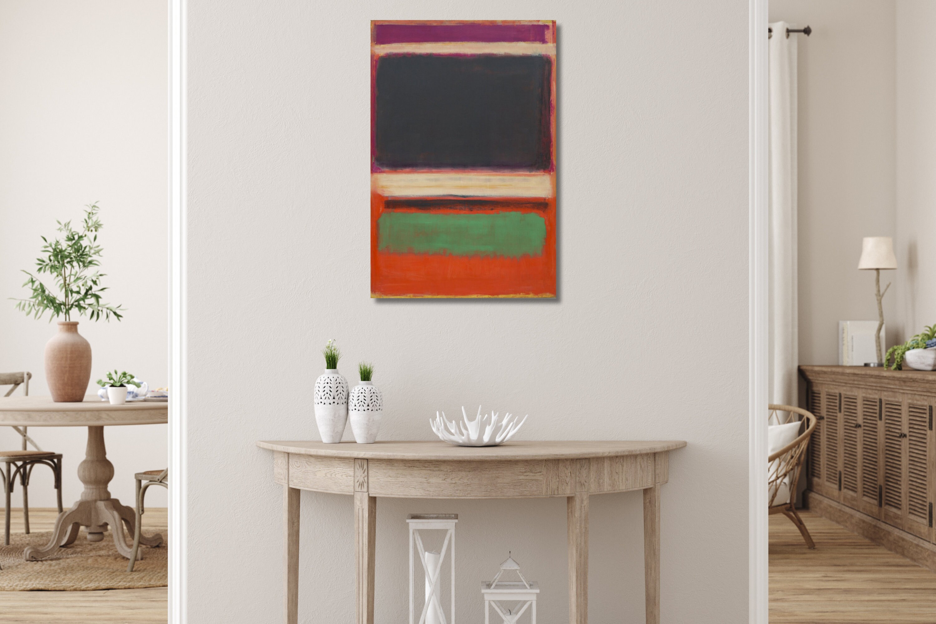 マーク・ロスコ抽象キャンバスアートプリント：No. 3/No. 13（マゼンタ