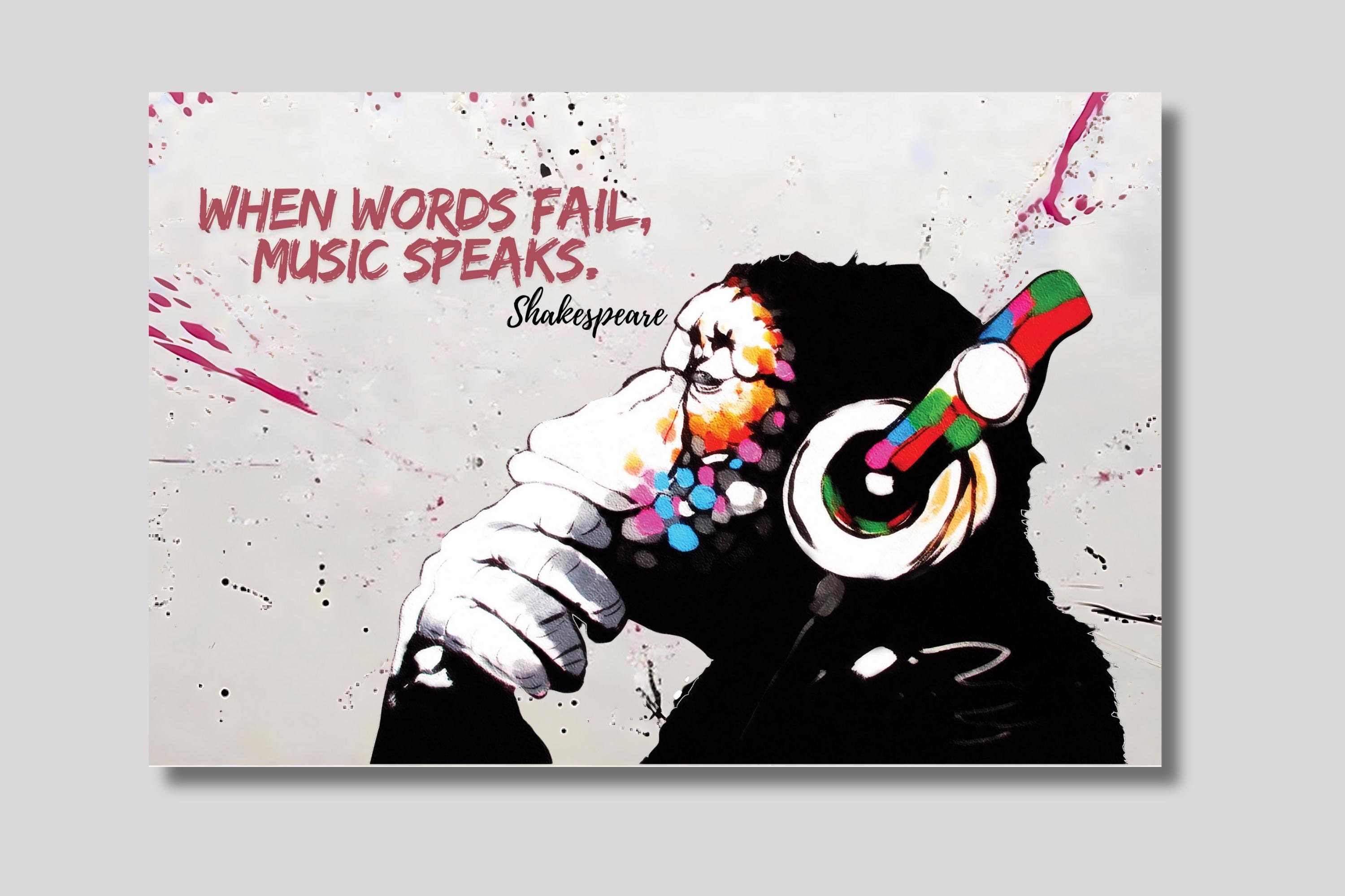 Banksy dj monkey art - Etsy 日本