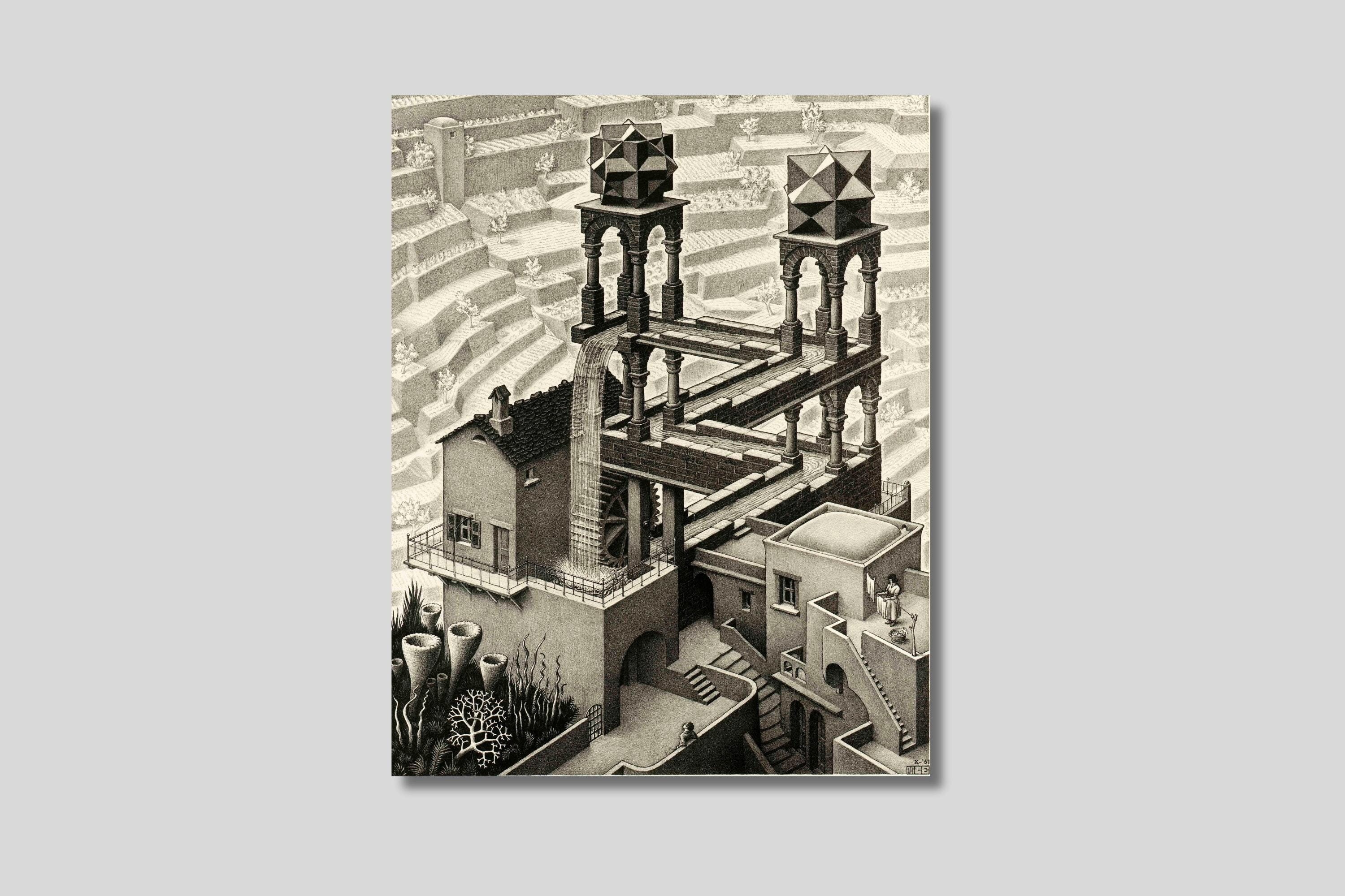 Escher Waterfall - Etsy