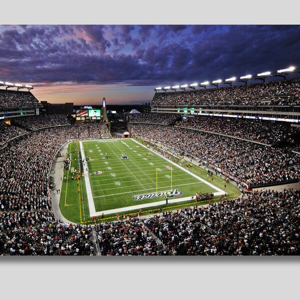 Gillette Stadium Canvas Poster, New England Patriots Stadium Canvas Wall Art, American Football Stadium Print, Ready to Hang, Gift for Fans