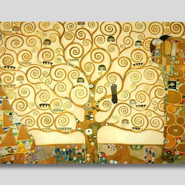 Gustav Klimt Der Baum des Lebens Leinwand Wandkunst, Der Baum des Lebens Leinwand Gemälde, Gustav Klimt Kunstwerk, Blumenwanddekor, Muttertagsgeschenk