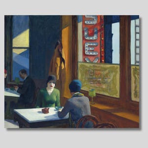 Edward Hopper Chop Suey Canvas Wall Art, Realism Art, Modern Art, Exhibition Print, Vintage Art, Famous Art, American Art, Gift idea