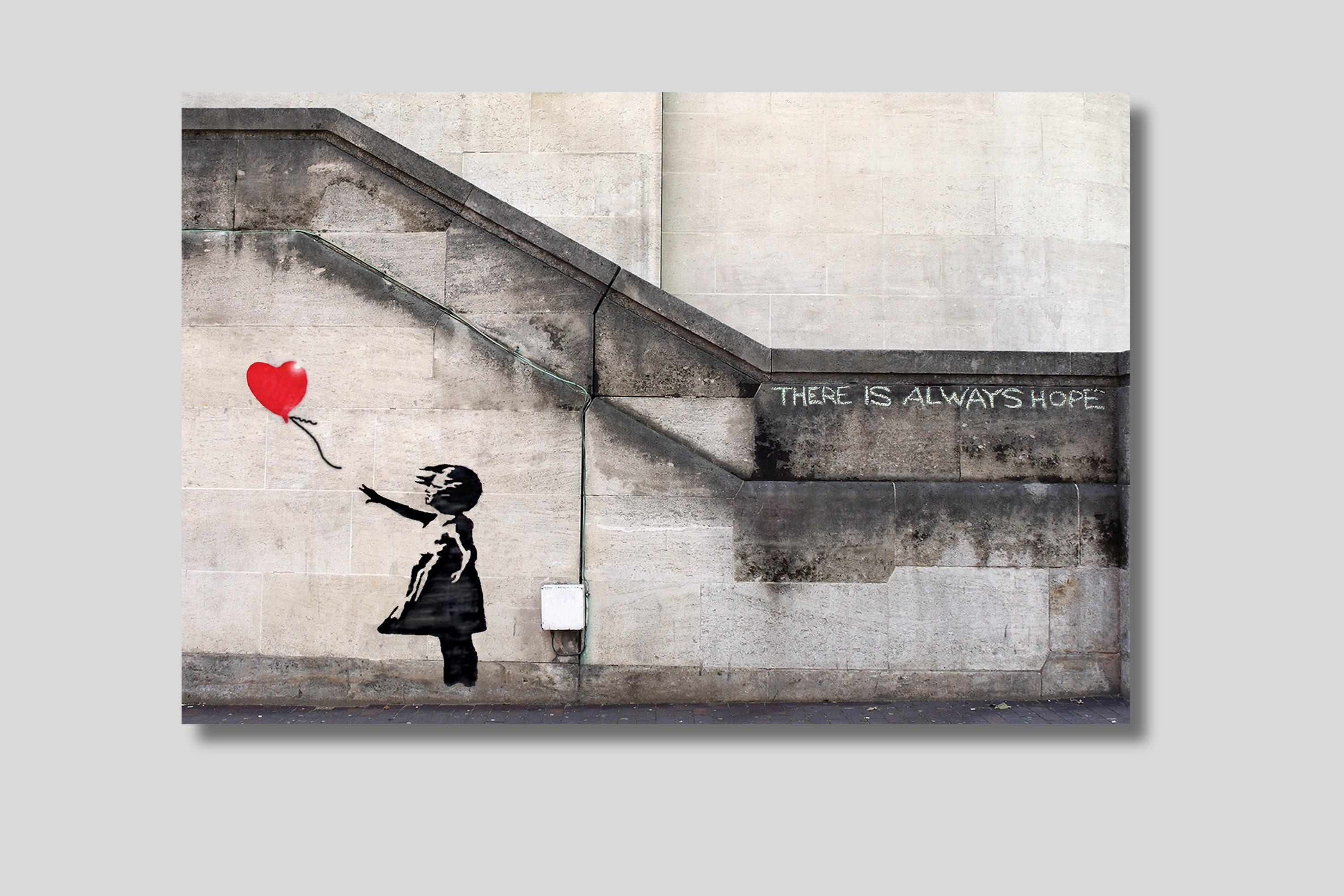 Banksy There is Always Hope Graffiti Canvas Wall Art: Red Balloon