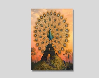 Vladimir Kush Peacock Painting , Vladimir Kush Peacock Poster Art, Vladimir Kush Print Wall Art, Surreal Painting, Home Decor, Ready to Hang